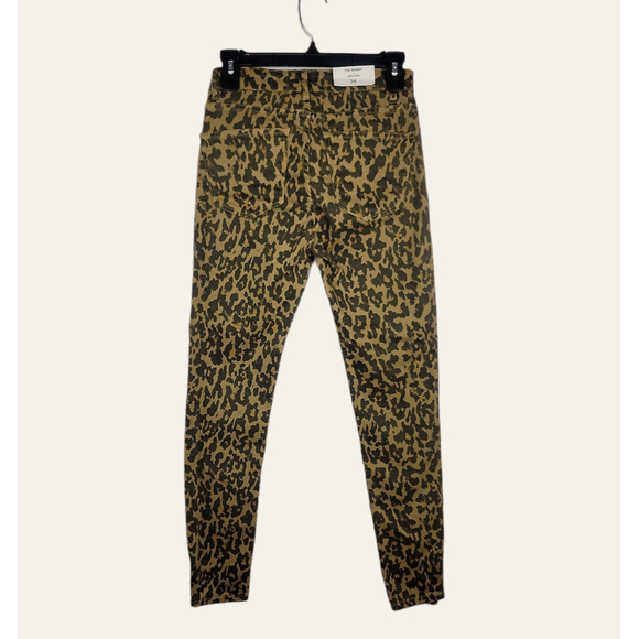 ZARA Woman Leopard Premium Jeans Animal Print Skinny Red Velvet Stripe - Picture 8 of 12